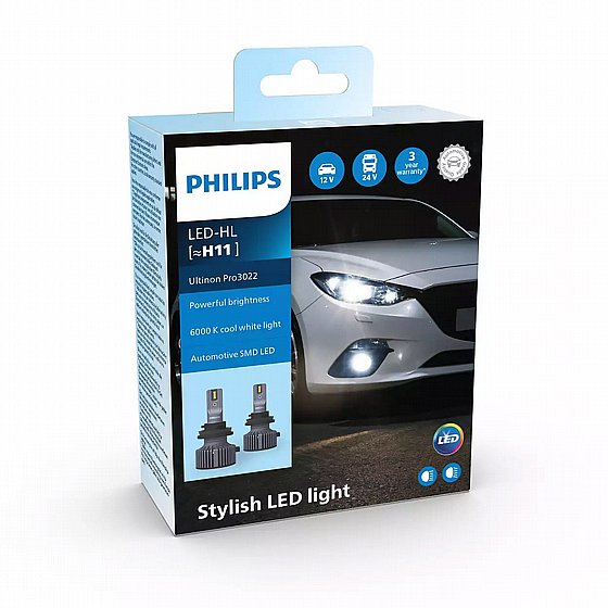 ��� ����� ����� �� Philips 6000K ���� H11 ���� ����