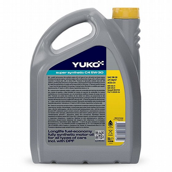 ��� ���� YUKO SUPER SYNTHETIC 5L C4 5W-30 